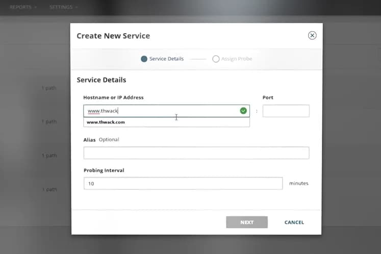 Tela do SolarWinds NPM