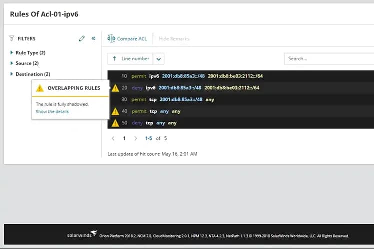 Tela do SolarWinds NPM